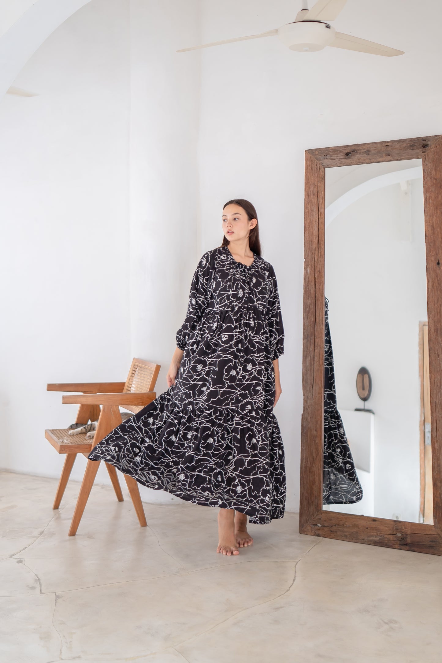 Aliyah - Flowy Breastfeeding-Friendly Maxi Dress in Soft Rayon