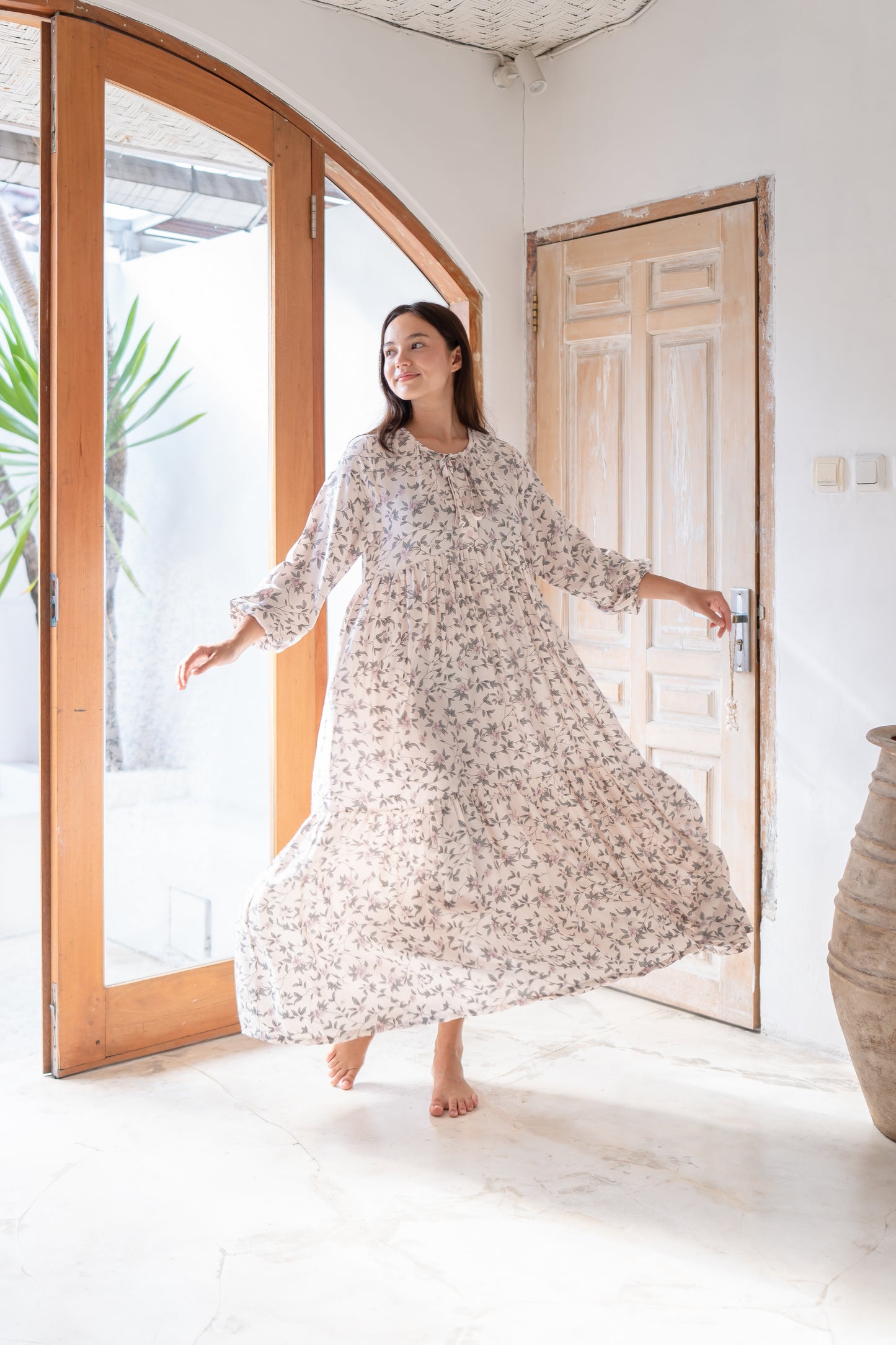 Aliyah - Flowy Breastfeeding-Friendly Maxi Dress in Soft Rayon