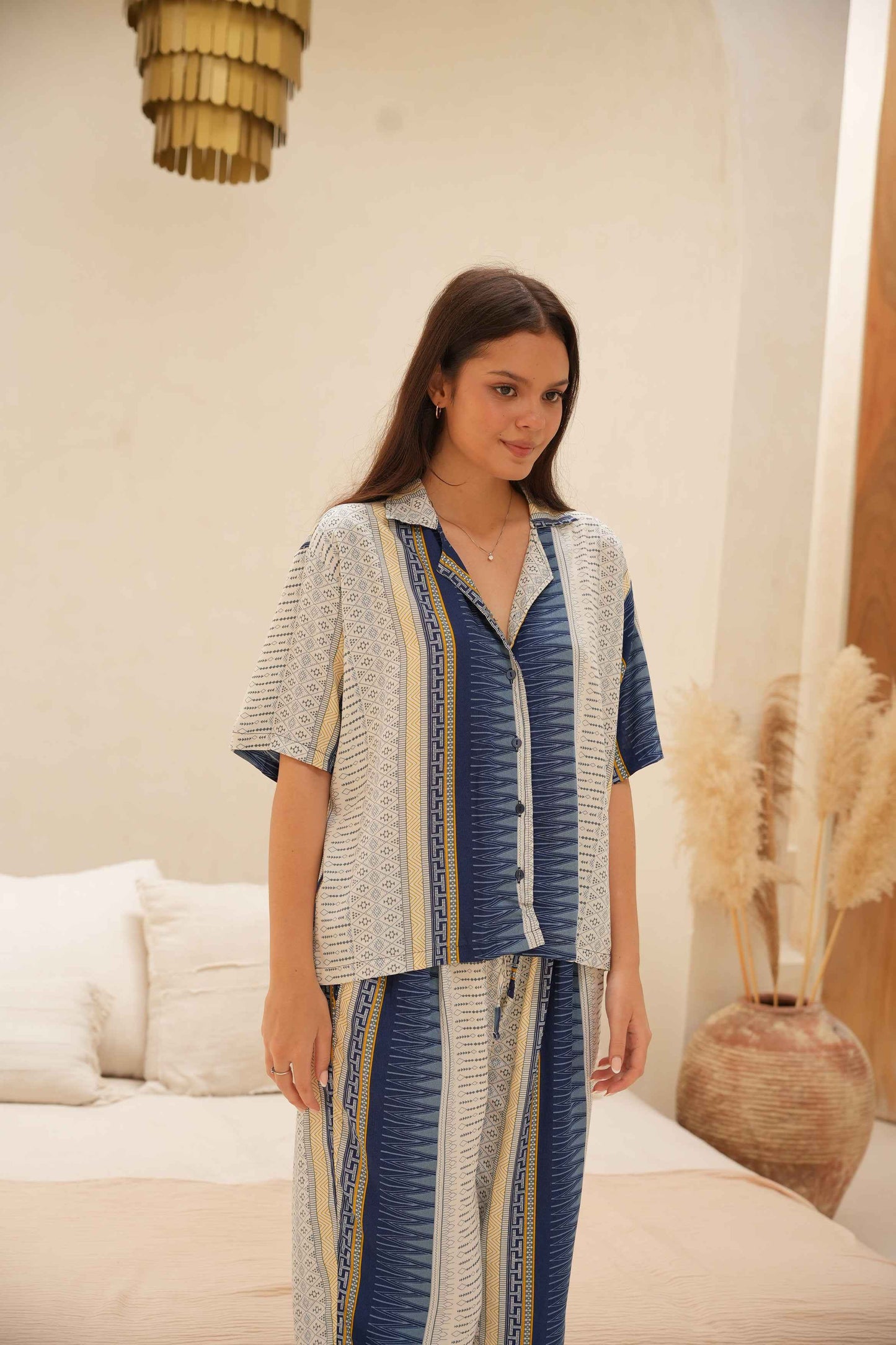 Audry - Printed Pajama Set in Soft Rayon