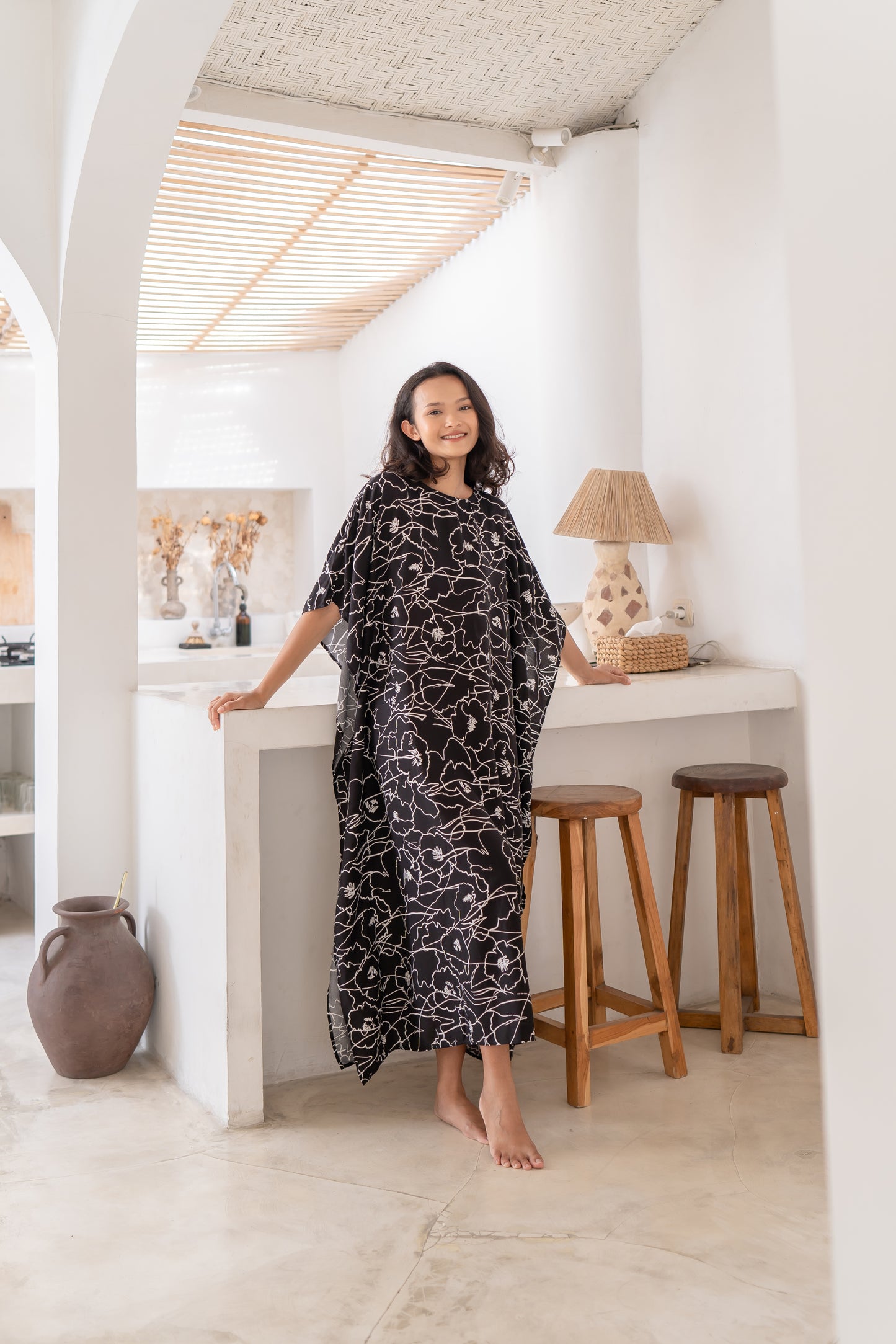 Wina - Relaxed Fit Maxi Kaftan Dress in Soft Rayon